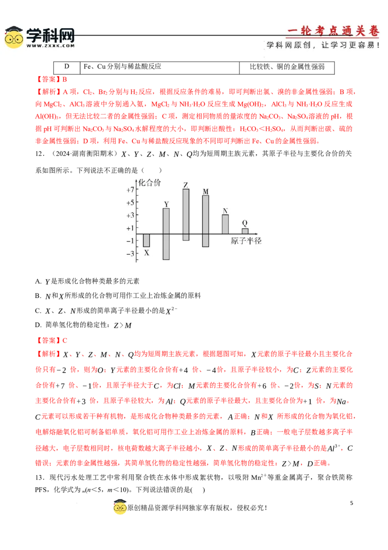 专题突破卷05原子结构与性质元素周期表、元素周期律（解析版）_05高考化学_2025年新高考资料_一轮复习_2025年高考化学一轮复习考点通关卷