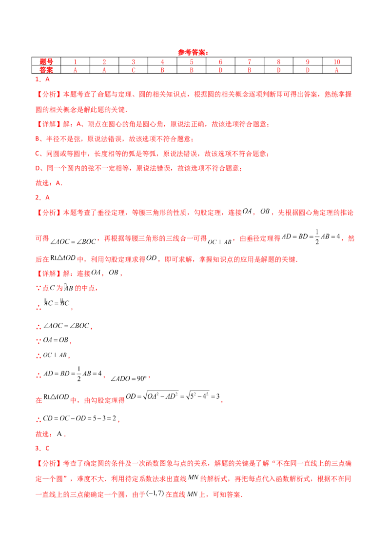 第24章圆（单元测试&middot;培优卷）-（人教版）_初中数学_九年级数学上册（人教版）_专题突破练习-V4_2025版