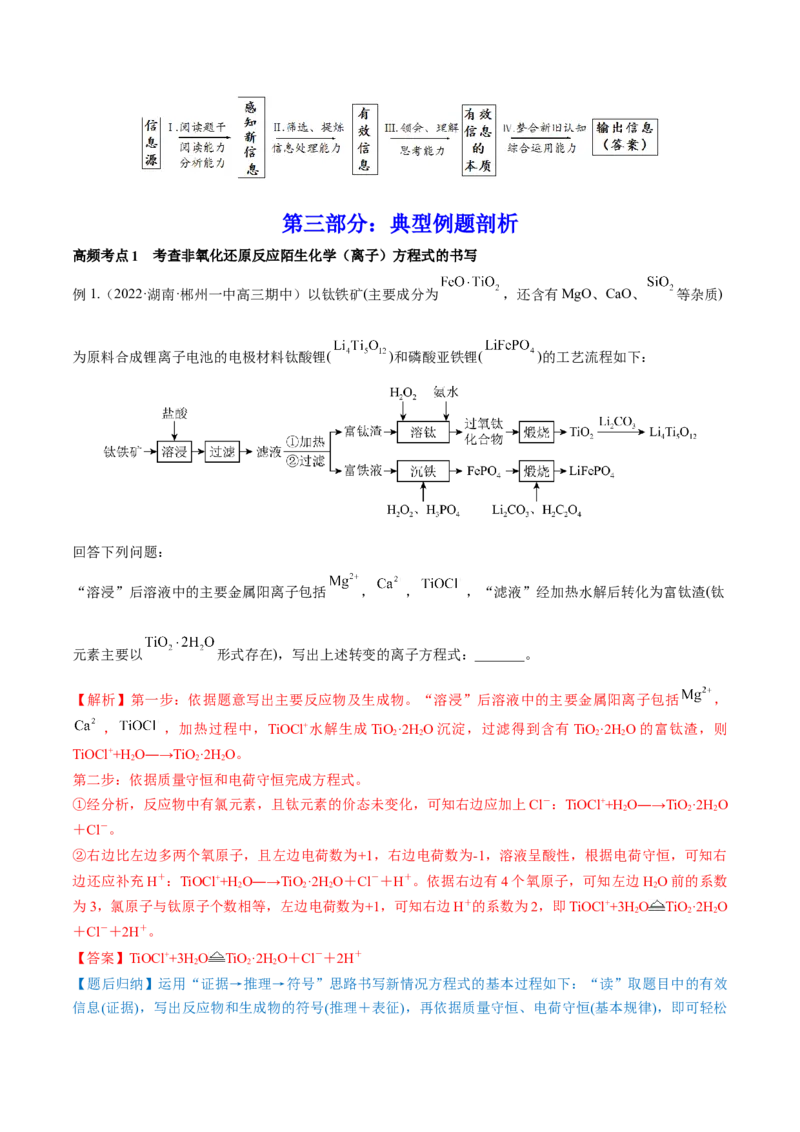 专题讲座（二）整合有效信息书写陌生化学方程式（讲）-2023年高考化学一轮复习讲练测（全国通用）（解析版）_05高考化学_通用版（老高考）复习资料_2023年复习资料_一轮复习