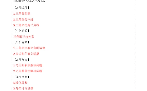 第11章三角形全章复习攻略与检测卷（3种线段1个关系2个运算2种方法3种思想）（学生版）_初中数学_八年级数学上册（人教版）_常见题型通关讲解练-V3_2024版