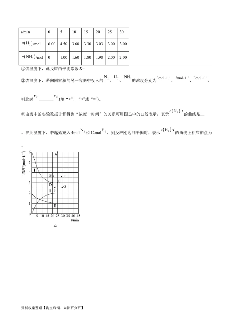 专题突破卷08化学反应速率与化学平衡（原卷版）_05高考化学_新高考复习资料_2024年新高考资料_一轮复习资料_完2024年高考化学一轮复习考点通关卷（新高考通用）_专题突破卷