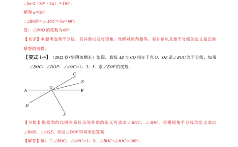 专题：与相交线有关的角度计算（解析版）_初中数学人教版_7下-初中数学人教版_7下-初中数学人教版（旧版）赠送_07专项讲练