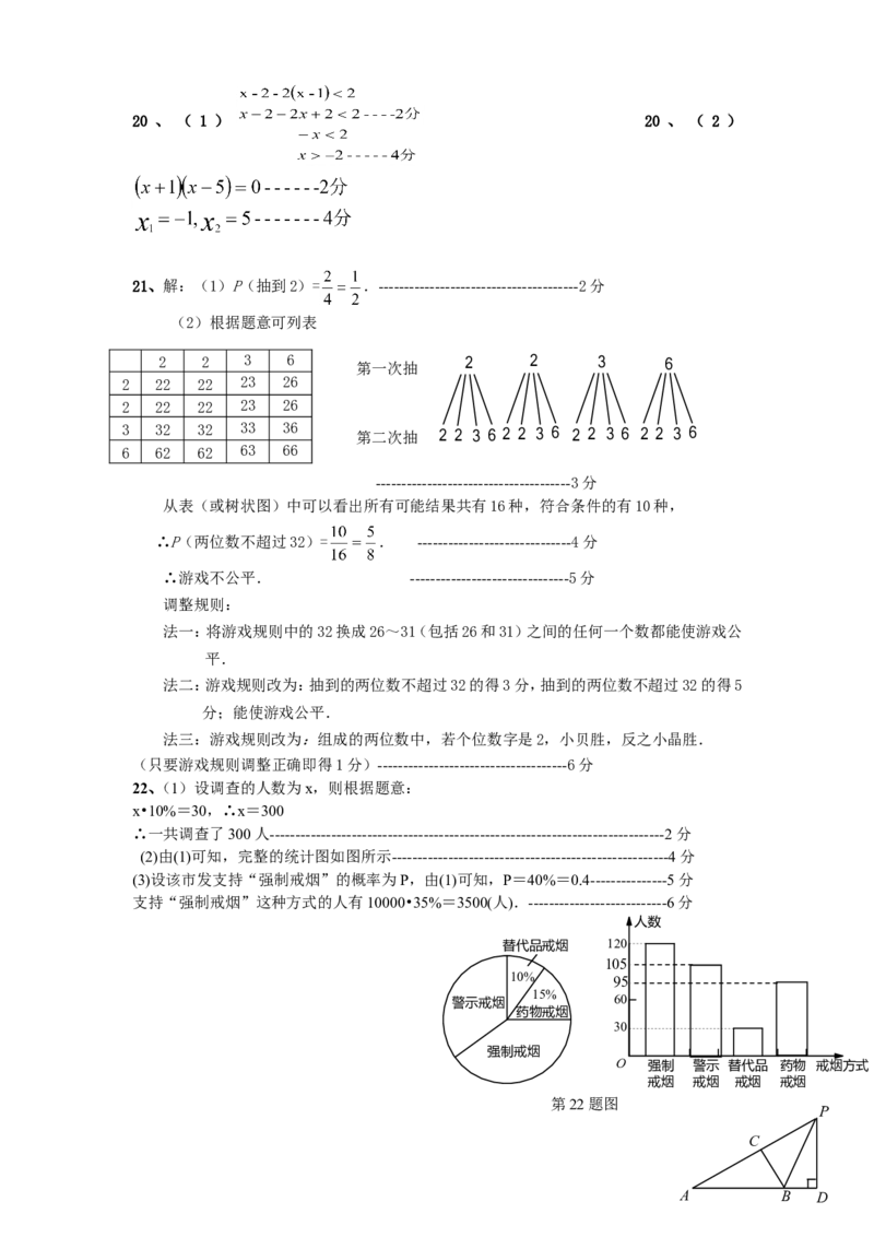 人教版九年级数学下册期中检测5附答案_初中数学人教版_9下-初中数学人教版_06习题试卷_3期中试卷_期中测试卷（第2套含答案）（共7份）