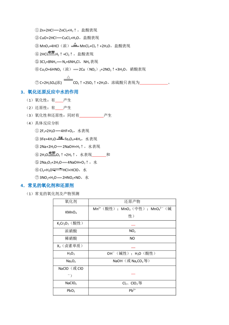 知识清单03氧化还原反应（原卷版）_05高考化学_2025年新高考资料_一轮复习_上好课2025年高考化学一轮复习知识清单3246985