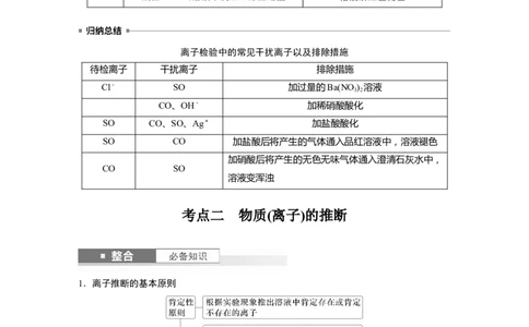 大单元二　第六章　第27讲　常见物质(离子)的检验与推断_05高考化学_2025年新高考资料_一轮复习_2025大一轮复习讲义+课件（完结）_2025大一轮复习讲义化学学生用书Word版文档全书