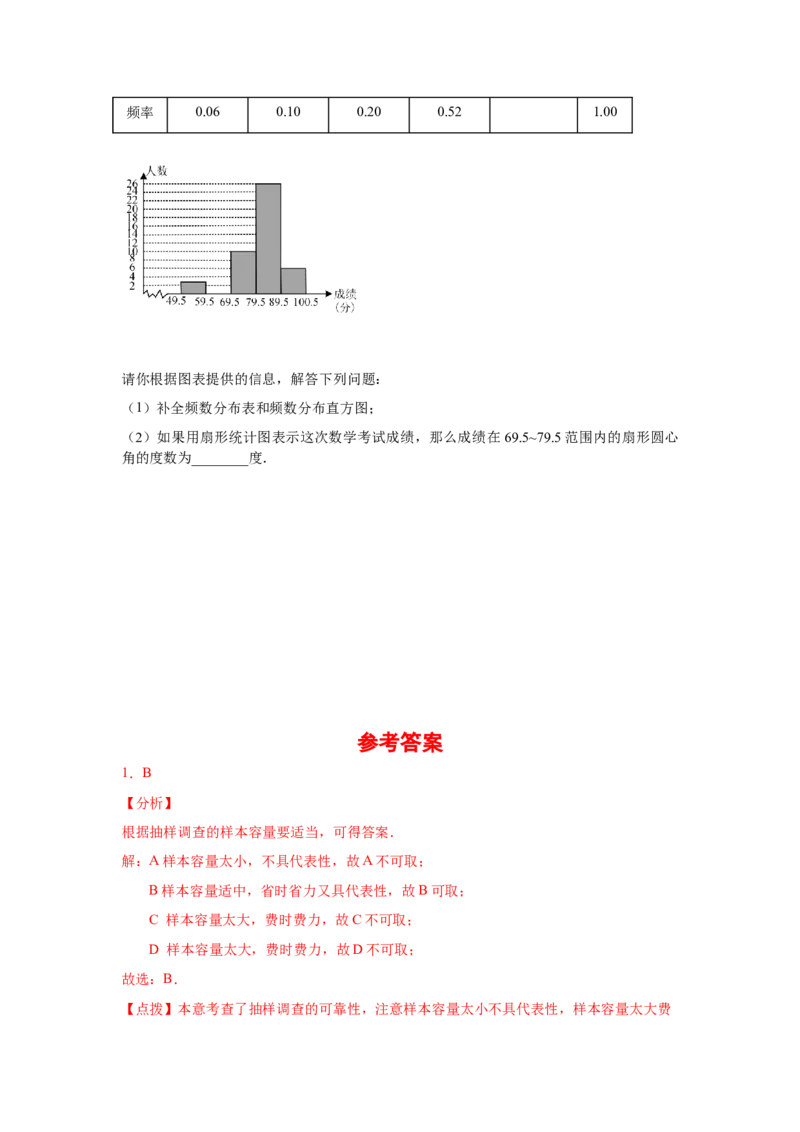 第10章数据的收集、整理与描述（基础篇）-挑战满分七年级数学下册阶段性复习精选精练（人教版）_初中数学人教版_7下-初中数学人教版_7下-初中数学人教版（旧版）赠送_06习题试卷