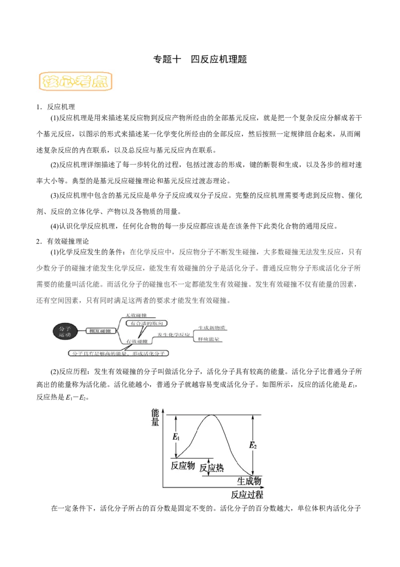 专题十七反应机理（专讲）-冲刺2023年高考化学二轮复习核心考点逐项突破（解析版）_05高考化学_新高考复习资料_2023年新高考资料_二轮复习