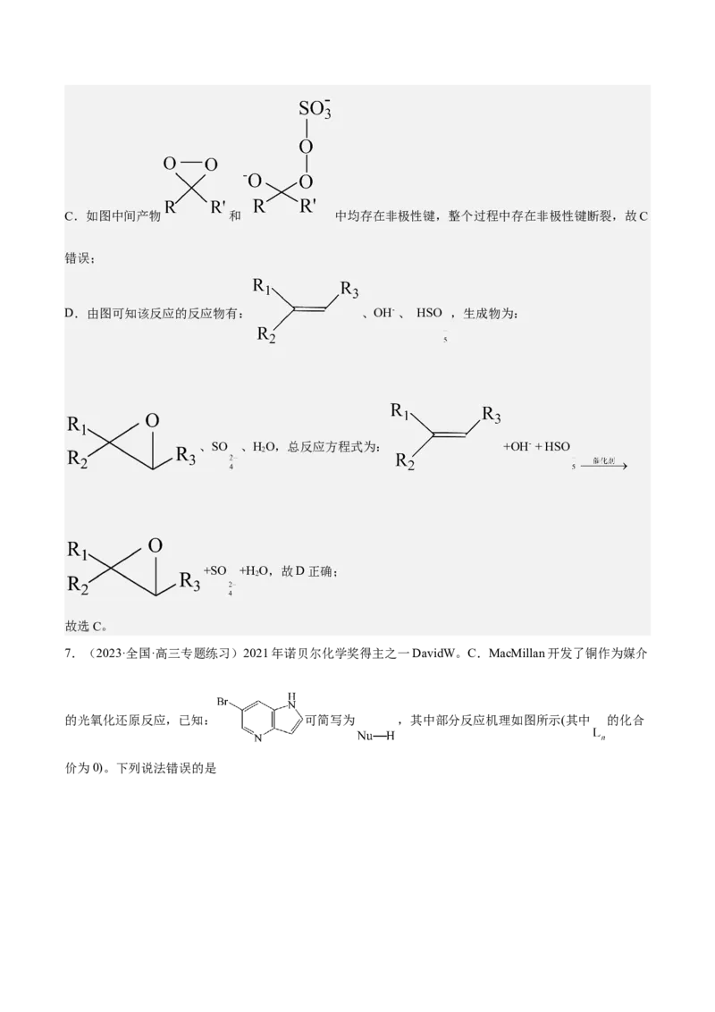 专题十七反应机理（专讲）-冲刺2023年高考化学二轮复习核心考点逐项突破（解析版）_05高考化学_新高考复习资料_2023年新高考资料_二轮复习