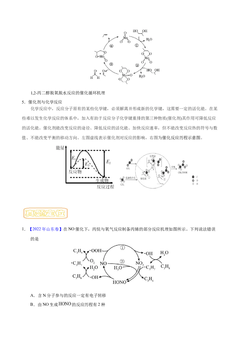 专题十七反应机理（专讲）-冲刺2023年高考化学二轮复习核心考点逐项突破（解析版）_05高考化学_新高考复习资料_2023年新高考资料_二轮复习