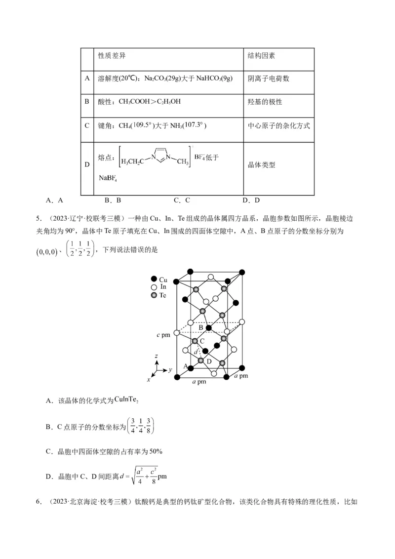 热点07晶胞的结构分析及计算-2024年高考化学热点&middot;重点&middot;难点专练（新高考专用）（原卷版）_05高考化学_2024年新高考资料_3.2024专项复习