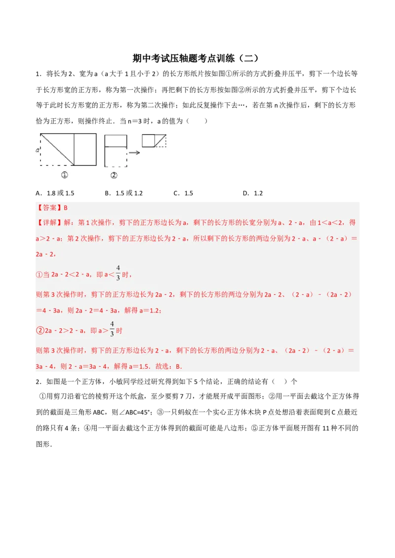 期中考试压轴题考点训练（二）（解析版）_初中数学人教版_8上-初中数学人教版_旧版_06习题试卷_3期中试卷_期中考试压轴题考点训练（二）-常考压轴题