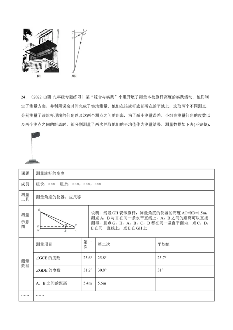 培优专题28与解直角三角形有关的重难点题型-原卷版_初中数学人教版_9下-初中数学人教版_07专项讲练_核心考点突破2022-2023学年九年级数学精选专题培优讲与练（人教版）