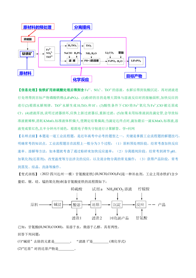 专题讲座（八）无机化工流程题的解题策略（讲）-2023年高考化学一轮复习讲练测（全国通用）（原卷版）_05高考化学_通用版（老高考）复习资料_2023年复习资料_一轮复习