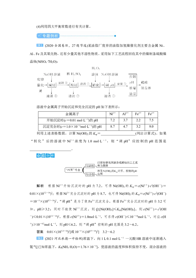 专题突破(九)有关电解质溶液的四大常数及应用（教案）_05高考化学_新高考复习资料_2022年新高考资料_2022届一轮复习讲练结合_第八章水溶液中的离子平衡