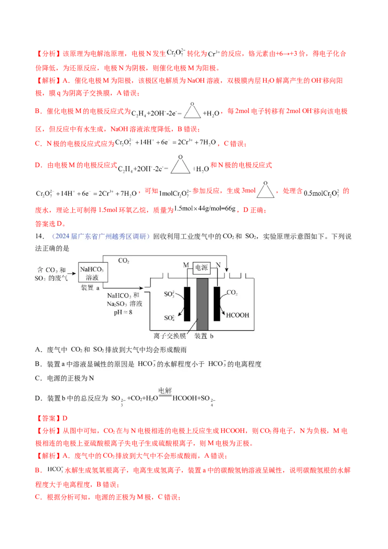 押广东卷第16题&nbsp;电解池、新型化学电源的应用（解析版）_05高考化学_2024年新高考资料_5.2024三轮冲刺_备战2024年高考化学临考题号押题（广东卷）323301515