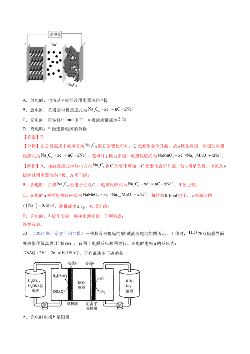 押广东卷第16题&nbsp;电解池、新型化学电源的应用（解析版）_05高考化学_2024年新高考资料_5.2024三轮冲刺_备战2024年高考化学临考题号押题（广东卷）323301515