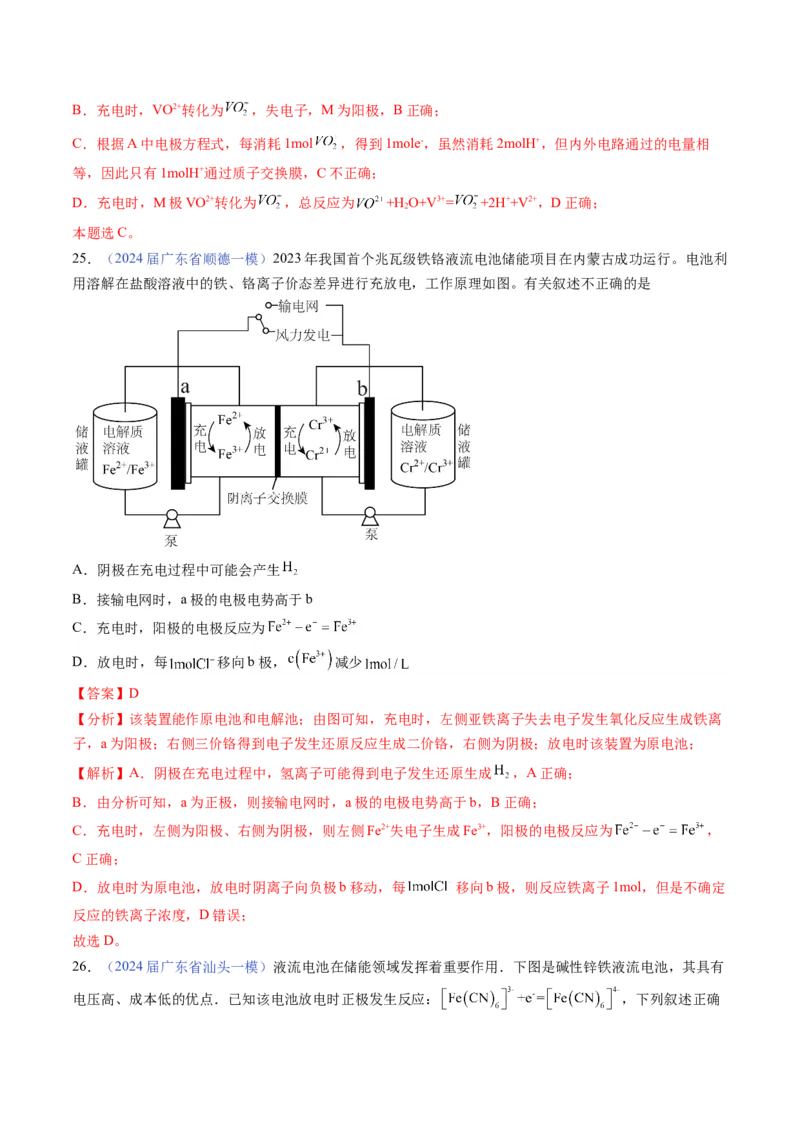 押广东卷第16题&nbsp;电解池、新型化学电源的应用（解析版）_05高考化学_2024年新高考资料_5.2024三轮冲刺_备战2024年高考化学临考题号押题（广东卷）323301515