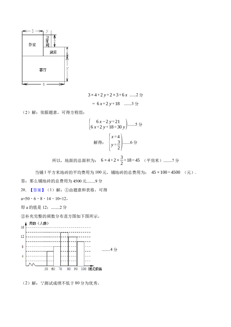 数学（人教版七年级下册全部）（参考答案）_初中数学人教版_7下-初中数学人教版_7下-初中数学人教版（旧版）赠送_06习题试卷_4期末试卷_437