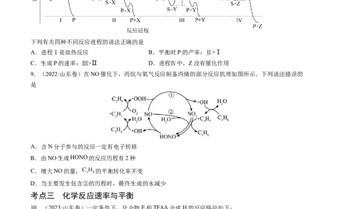 押新高考卷第9-10题元素推断与元素周期律、化学反应机理图、化学反应速率与平衡（原卷版）_05高考化学_2024年新高考资料_5.2024三轮冲刺