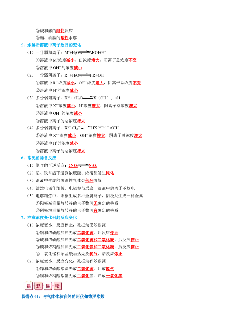 知识清单02++物质的量-口袋书2024年高考化学一轮复习知识清单_05高考化学_2024年新高考资料_1.2024一轮复习_2024年高考化学一轮复习知识清单