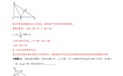 必考点05角平分线的性质与判定-题型&middot;技巧培优系列2022-2023学年八年级数学上册精选专题（人教版）（解析版）_初中数学人教版_8上-初中数学人教版_旧版_07专项讲练