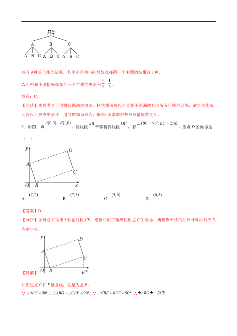 黄金卷1-赢在中考&middot;黄金8卷备战2023年中考数学全真模拟卷（广西专用）（解析版）_初中数学人教版_9下-初中数学人教版_10中考模拟卷