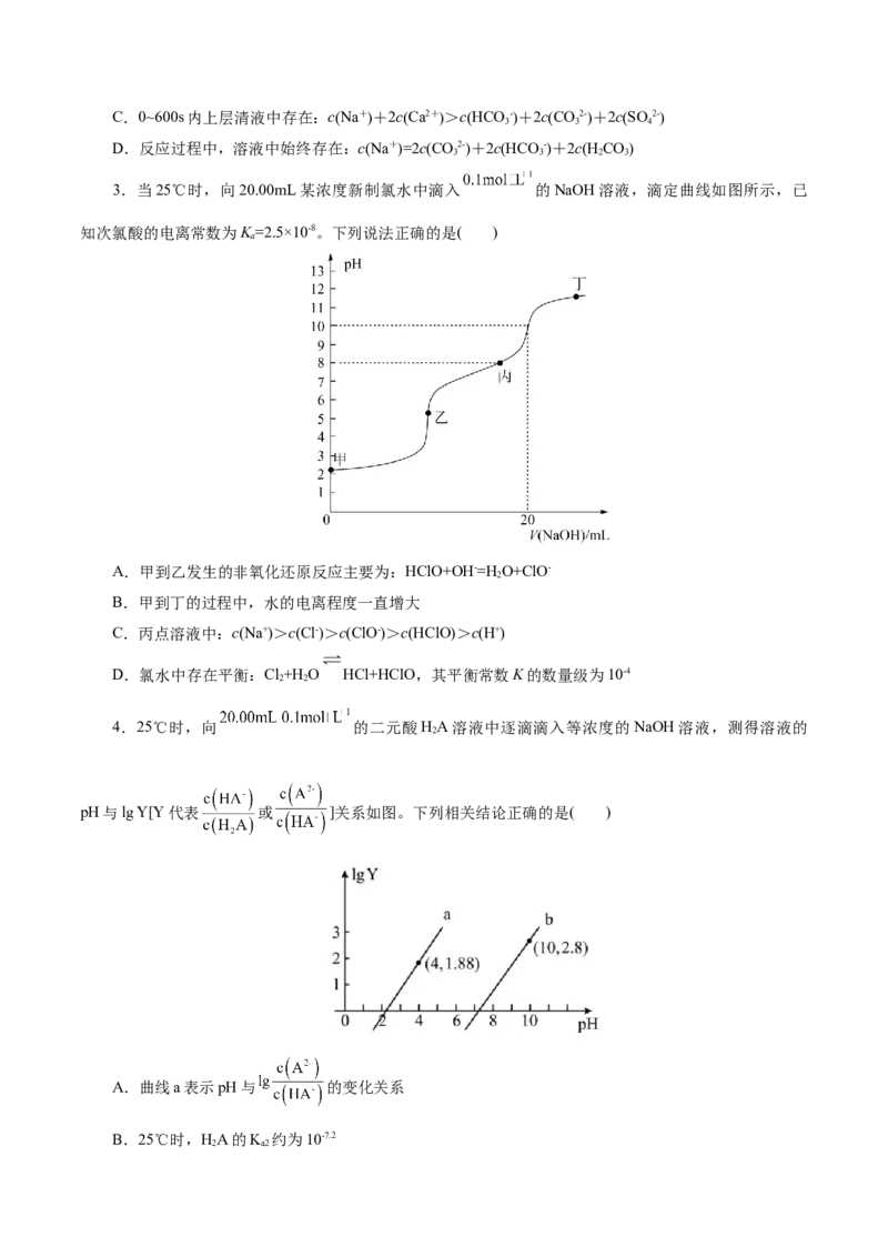 热点专项对数图像分析（原卷版）_05高考化学_2025年新高考资料_二轮复习_上好课2025年高考化学二轮复习讲练测（新高考通用）3379109_主题三化学反应原理