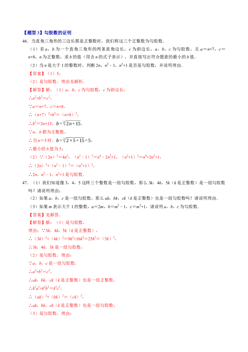 第二十章勾股定理（高效培优讲义）（解析版）_初中数学人教版_八年级数学下册_保存转存之后查看(1)_2026春季新版-持续更新中_第二套-知_08讲义练习