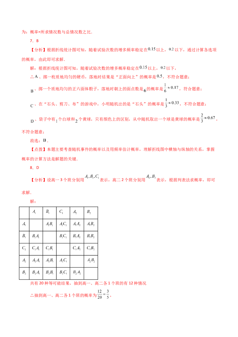 第25章概率初步（单元测试&middot;基础卷）-（人教版）_初中数学_九年级数学上册（人教版）_专题突破练习-V4_2024版