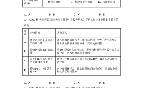 专题十实验基础（专练）-冲刺2023年高考化学二轮复习核心考点逐项突破（原卷版）_05高考化学_新高考复习资料_2023年新高考资料_二轮复习