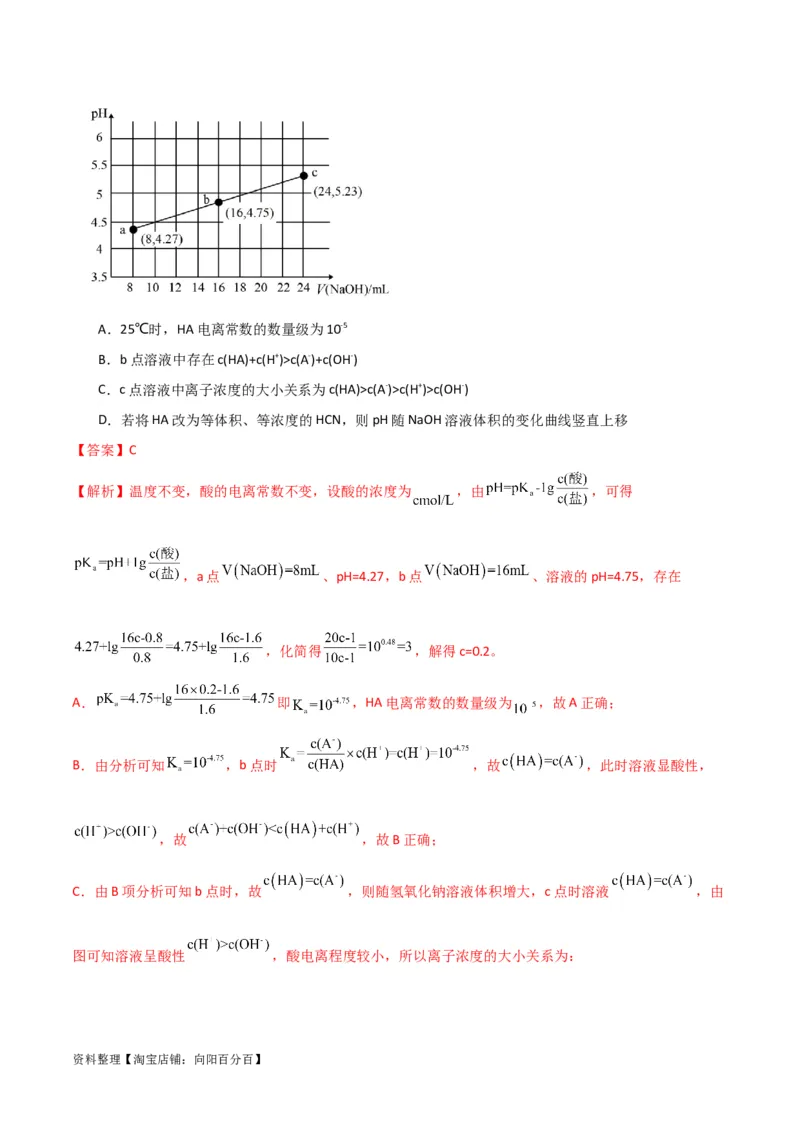 升级版微专题41水溶液中的三大守恒和浓度大小比较-备战2024年高考化学考点微专题（解析版）(全国版)_05高考化学_新高考复习资料_2024年新高考资料_一轮复习资料
