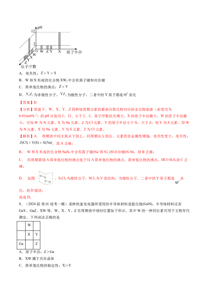 押新高考卷第9-10题元素推断与元素周期律、化学反应机理图、化学反应速率与平衡（解析版）_05高考化学_2024年新高考资料_5.2024三轮冲刺