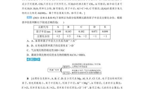 专题突破(五)短周期主族元素的推断及应用（教案）_05高考化学_新高考复习资料_2022年新高考资料_2022届一轮复习讲练结合_第五章物质结构元素周期律
