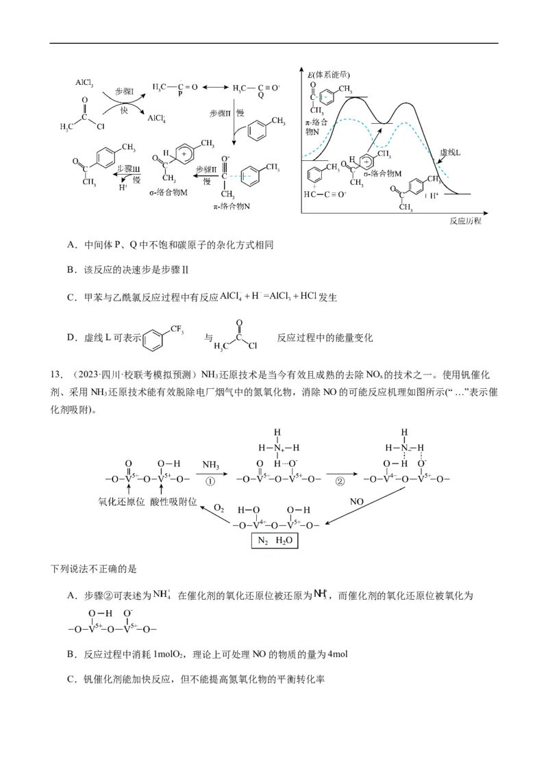 热点06化学反应机理（反应历程）图像分析-2024年高考化学热点&middot;重点&middot;难点专练（新高考专用）（原卷版）_05高考化学_新高考复习资料_2024年新高考资料_❤专项复习资料