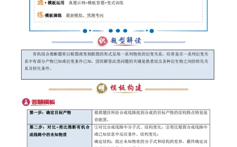 模板04有机物的综合推断(原卷版)_05高考化学_2025年新高考资料_二轮复习_2025年高考化学答题技巧与模板构建338868722_第二部分主观题突破_有机合成与推断