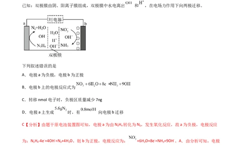 易错专题11电化学基础（解析版）_05高考化学_2024年新高考资料_5.2024三轮冲刺_2024年高考化学考前易错聚焦