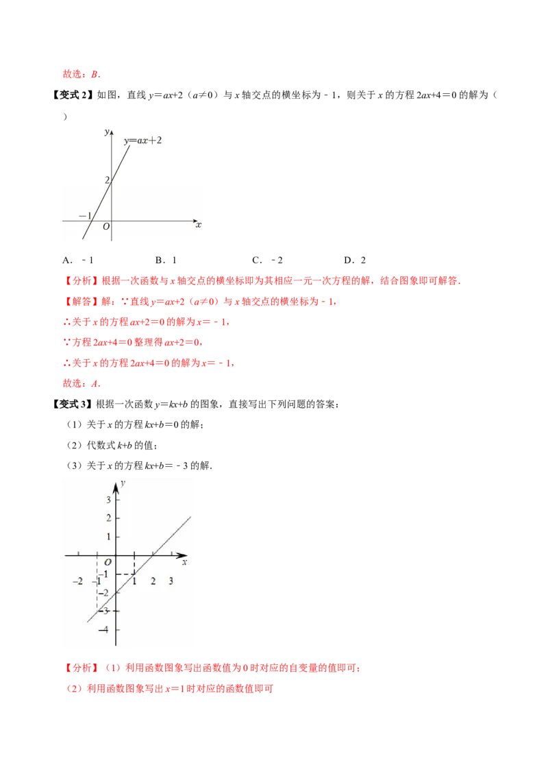 第14讲一次函数与方程、不等式（7个必考点）（必考点分类集训）（人教版）（教师版）_初中数学_八年级数学下册（人教版）_考点分类必刷题-U181