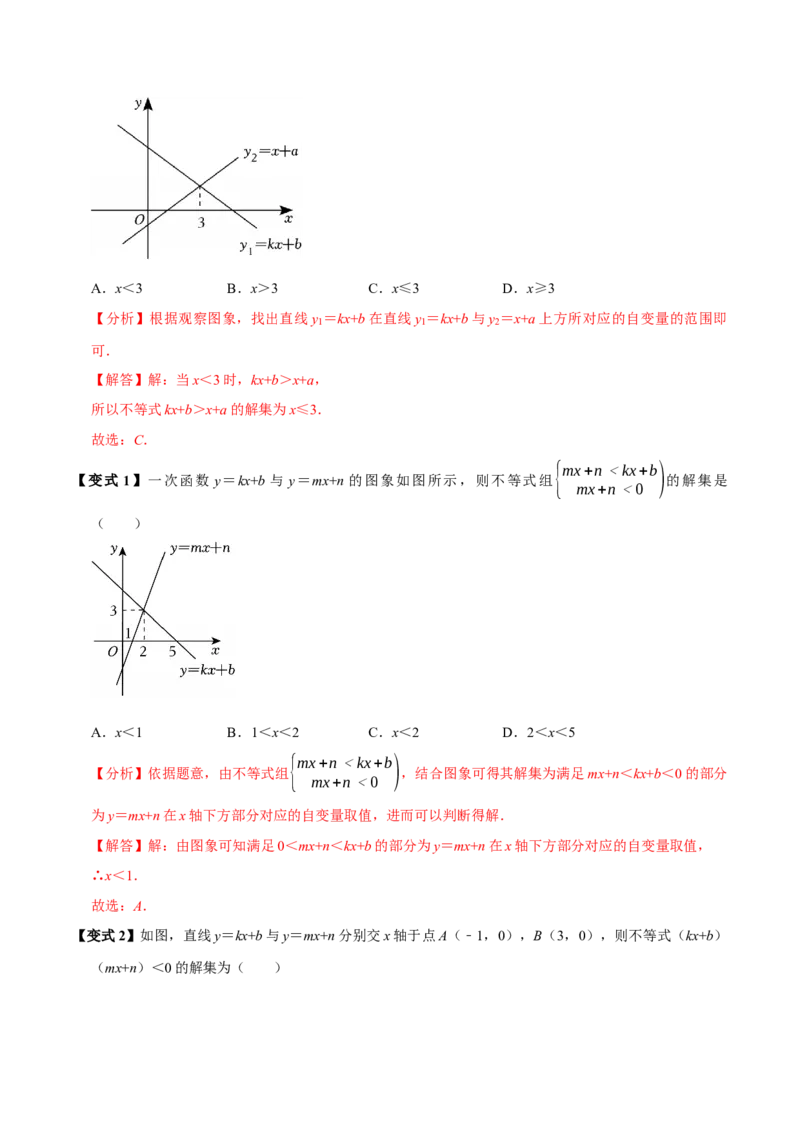 第14讲一次函数与方程、不等式（7个必考点）（必考点分类集训）（人教版）（教师版）_初中数学_八年级数学下册（人教版）_考点分类必刷题-U181
