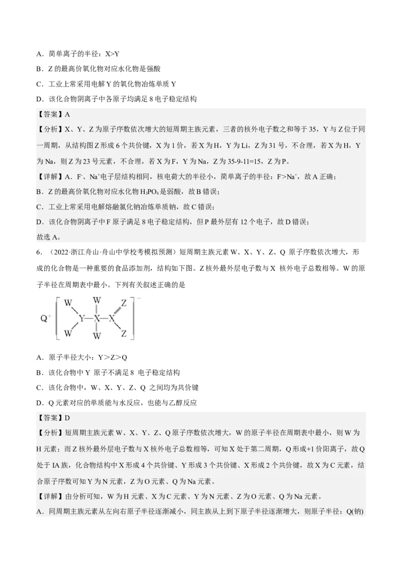 专题六元素周期律与元素周期表-冲刺2023年高考化学二轮复习核心考点逐项突破（解析版）_05高考化学_新高考复习资料_2023年新高考资料_二轮复习