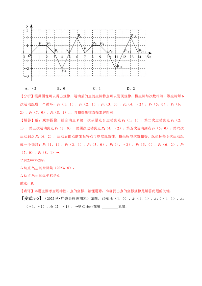 第七章平面直角坐标系知识串讲+热考题型（解析版）_初中数学人教版_7下-初中数学人教版_7下-初中数学人教版（旧版）赠送_07专项讲练