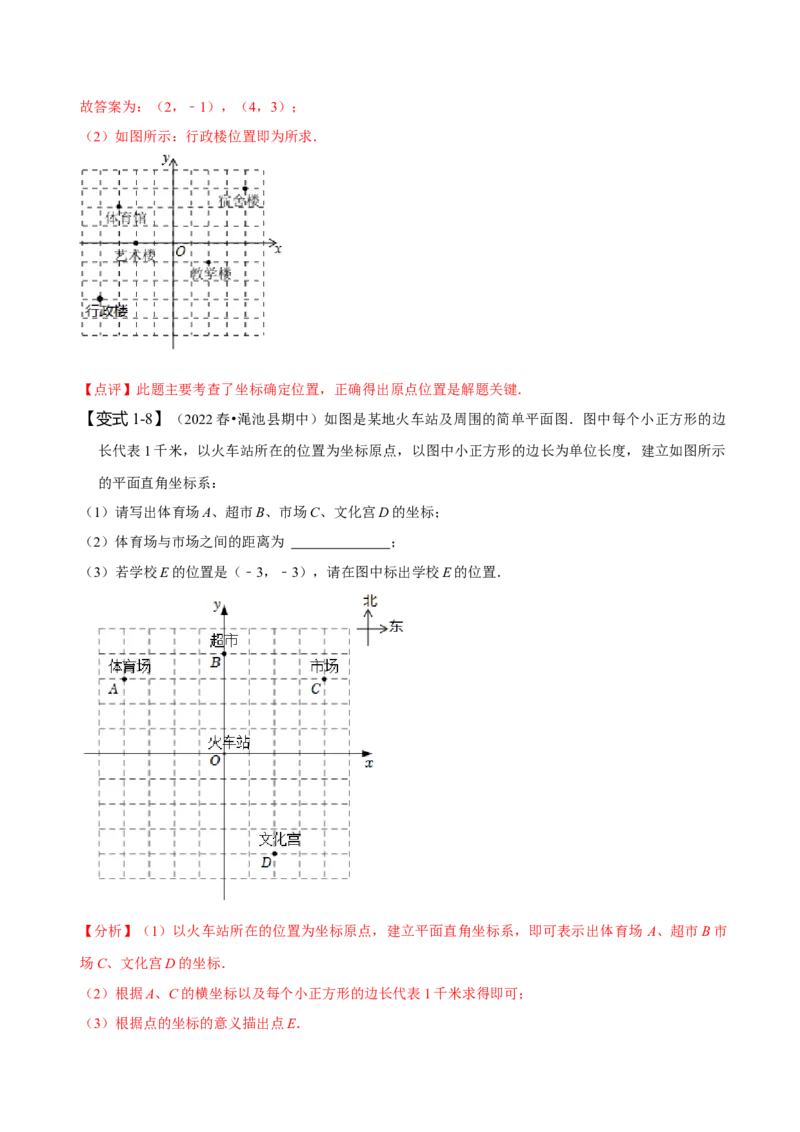 第七章平面直角坐标系知识串讲+热考题型（解析版）_初中数学人教版_7下-初中数学人教版_7下-初中数学人教版（旧版）赠送_07专项讲练
