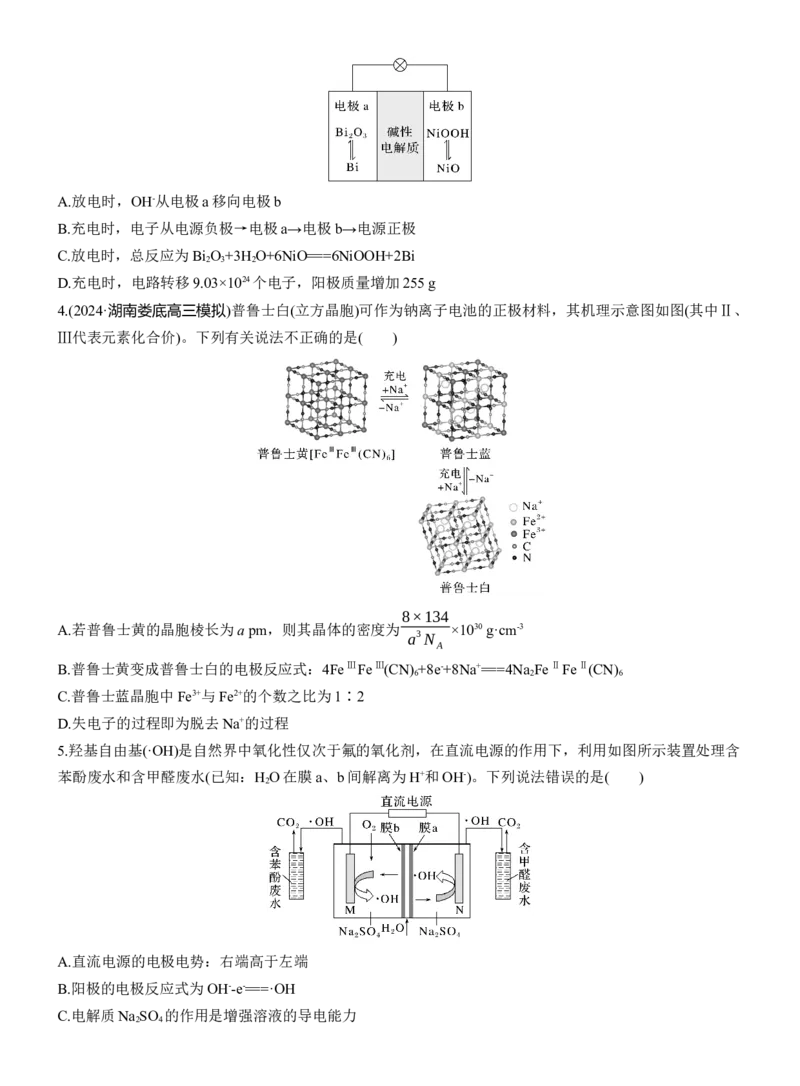 专题四　选择题专攻4　电化学装置图的综合分析淘宝店：红太阳资料库_05高考化学_2025年新高考资料_二轮复习_2025年高考化学大二轮_2025化学二轮复习_题型突破练+考前特训