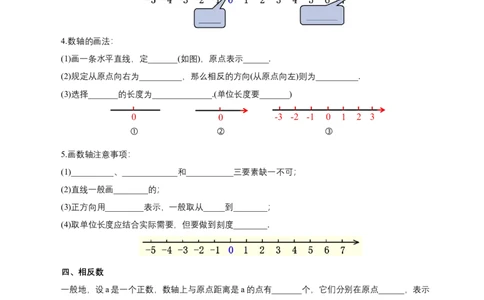 第一章有理数知识清单（原卷版）_初中数学人教版_7上-初中数学人教版_7上-初中数学人教版（新版）_11知识点_（24秋季新教材）第1章有理数（知识清单）