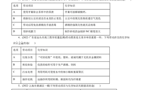 微练1化学与生产生活（原卷版）_05高考化学_新高考复习资料_2023年新高考资料_专项复习_2023年高考化学热点专项导航与精练（新高考专用）