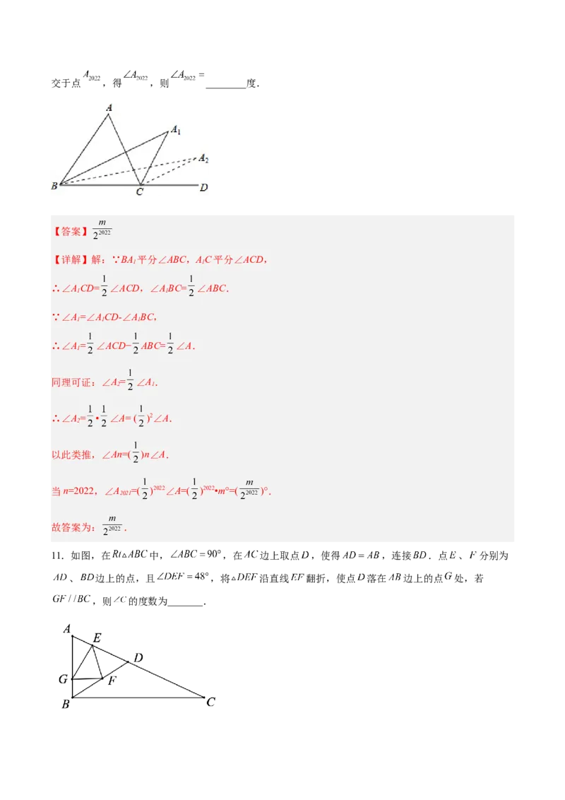 第十一章三角形压轴题考点训练（解析版）_初中数学人教版_8上-初中数学人教版_旧版_07专项讲练_压轴必考八年级数学上册压轴题攻略（人教版）