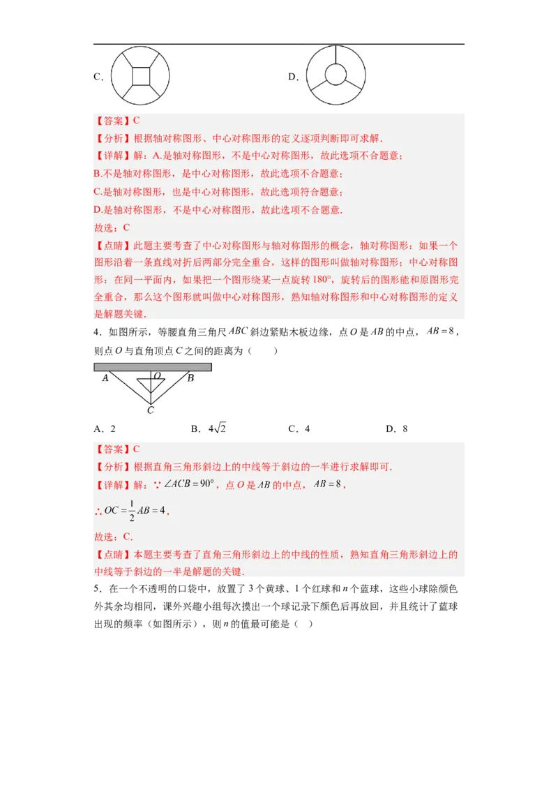 黄金卷07-赢在中考&middot;黄金8卷备战2023年中考数学全真模拟卷（福建专用）（解析版）_初中数学人教版_9下-初中数学人教版_10中考模拟卷
