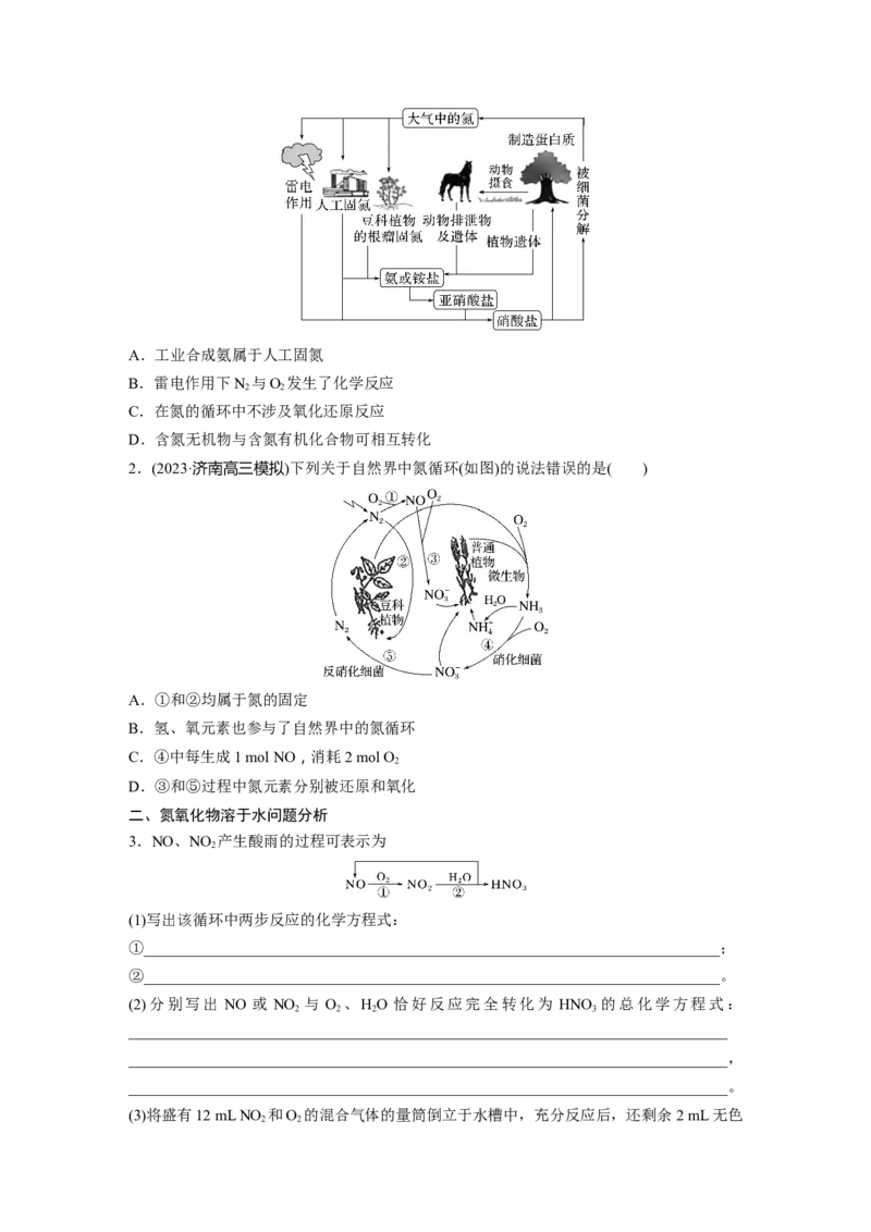 大单元二　第五章　第22讲　氮及其氧化物　硝酸_05高考化学_2025年新高考资料_一轮复习_2025大一轮复习讲义+课件（完结）_2025大一轮复习讲义化学学生用书Word版文档全书