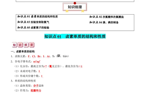 知识清单10++氯及其重要化合物-口袋书2024年高考化学一轮复习知识清单_05高考化学_2024年新高考资料_1.2024一轮复习_2024年高考化学一轮复习知识清单