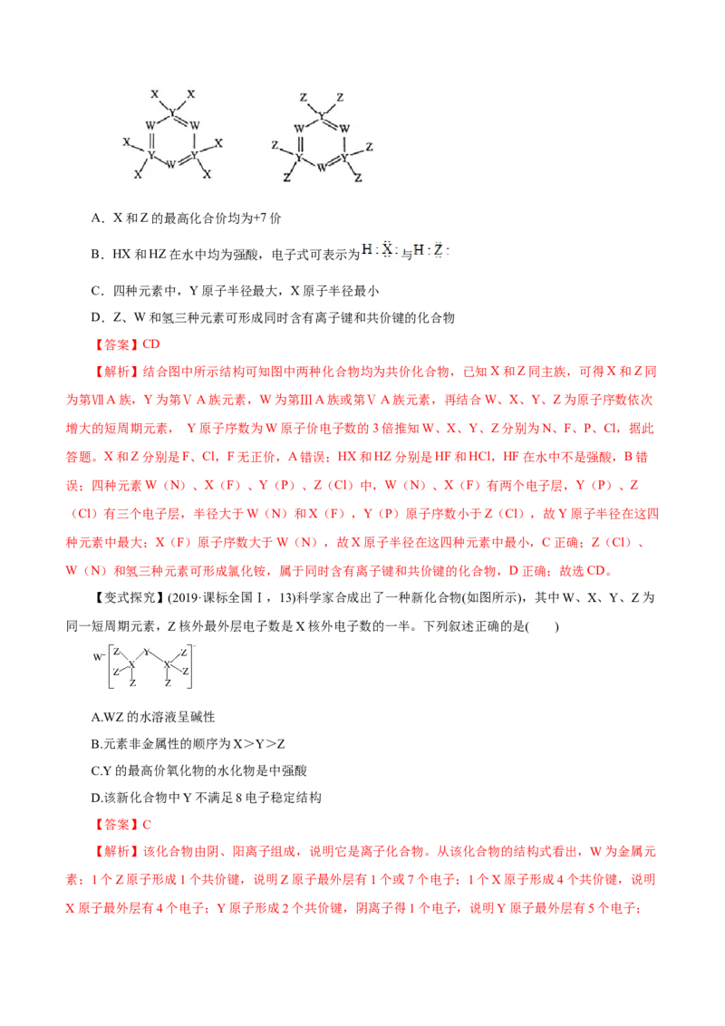 专题讲座（三）&ldquo;位-构-性&rdquo;综合推断题的解题方法（讲）解析版_05高考化学_新高考复习资料_2022年新高考资料_2022年高考化学一轮复习讲练测（新教材新高考）