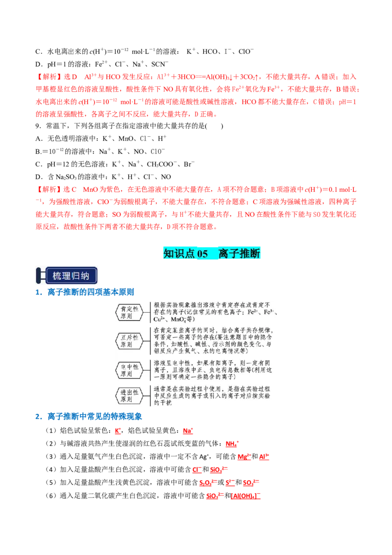 知识清单02离子反应（解析版）_05高考化学_新高考复习资料_2025年新高考资料_上好课2025年高考化学一轮复习知识清单3246985